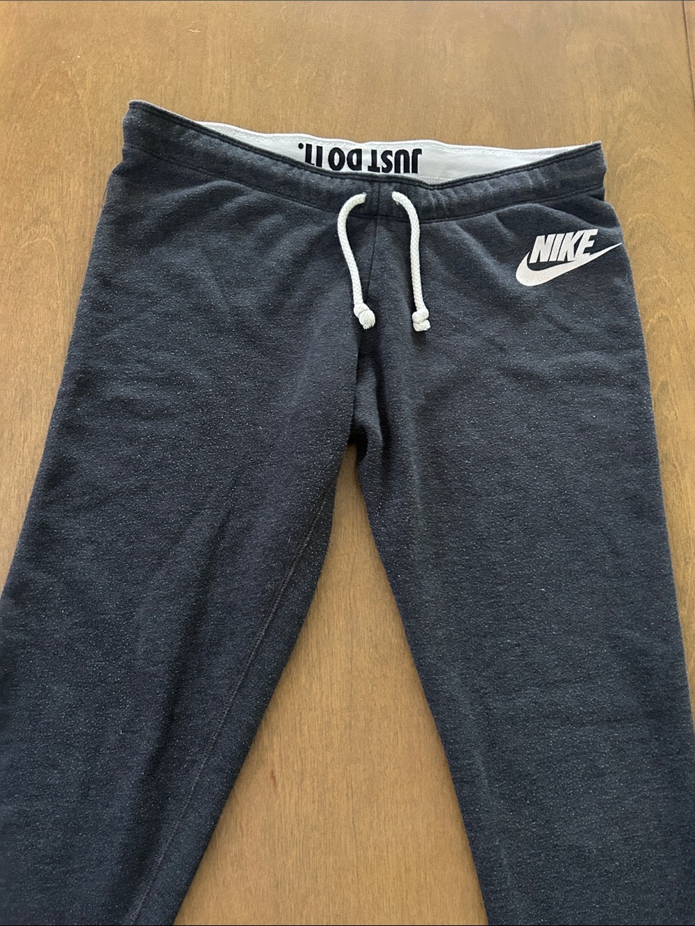 Nike Black Jogger Pants with White Drawstring